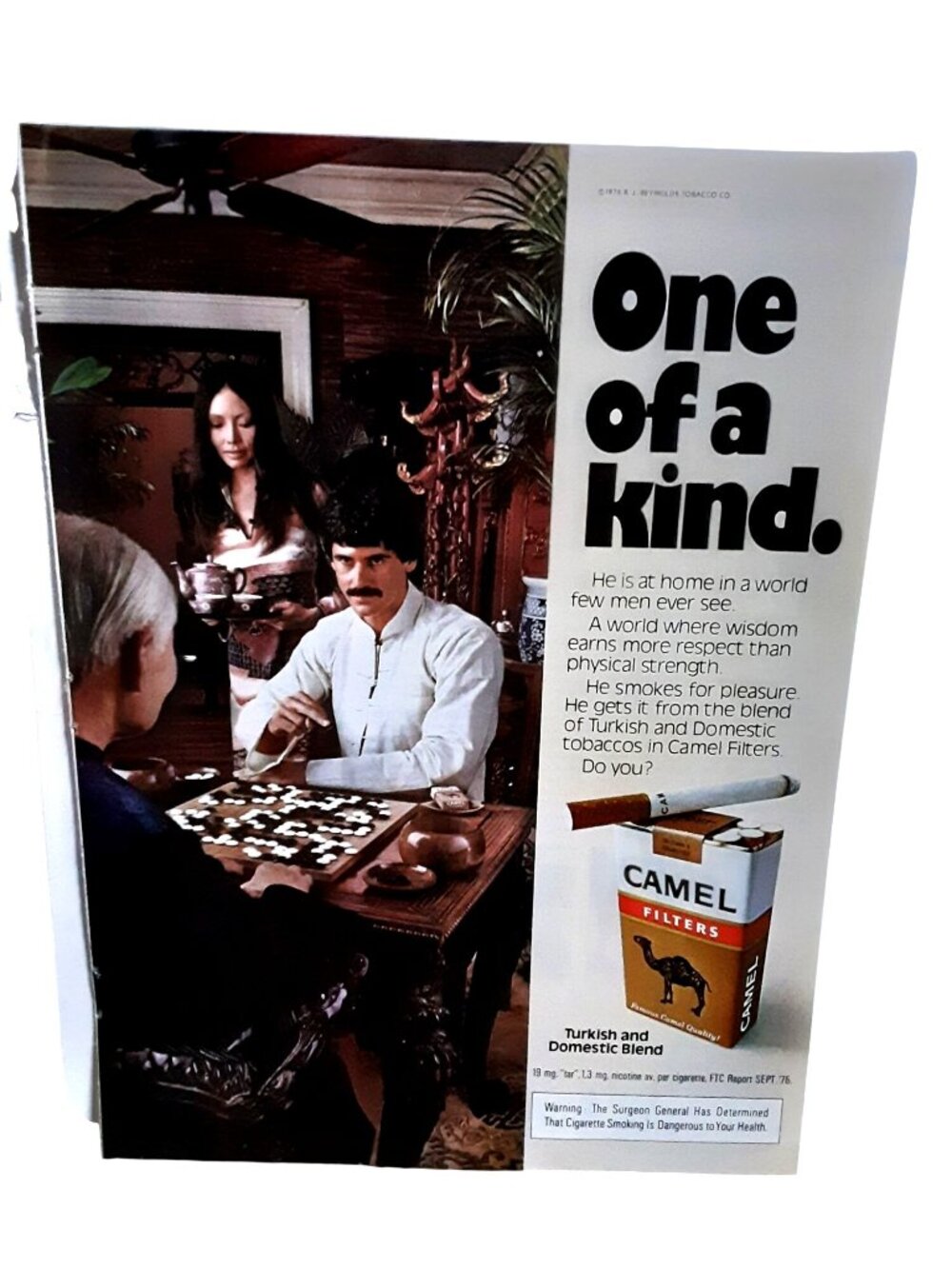 1976 Camel Filters One of a Kind Vintage Cigarette Print Ad